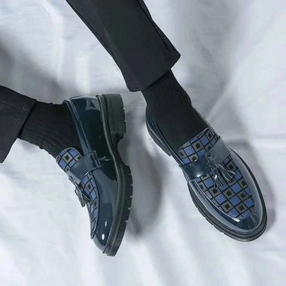 Men's Loafer Shoes Checked Elegant Design