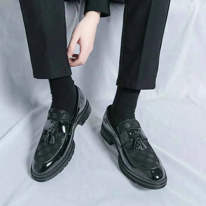 Herren Loafer Schuhe Kariert Elegantes Design - IdealeKleiden