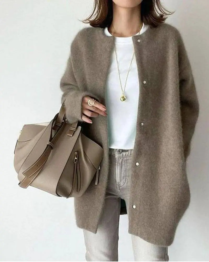 Herbst Cardigan Damen Wolle Warm