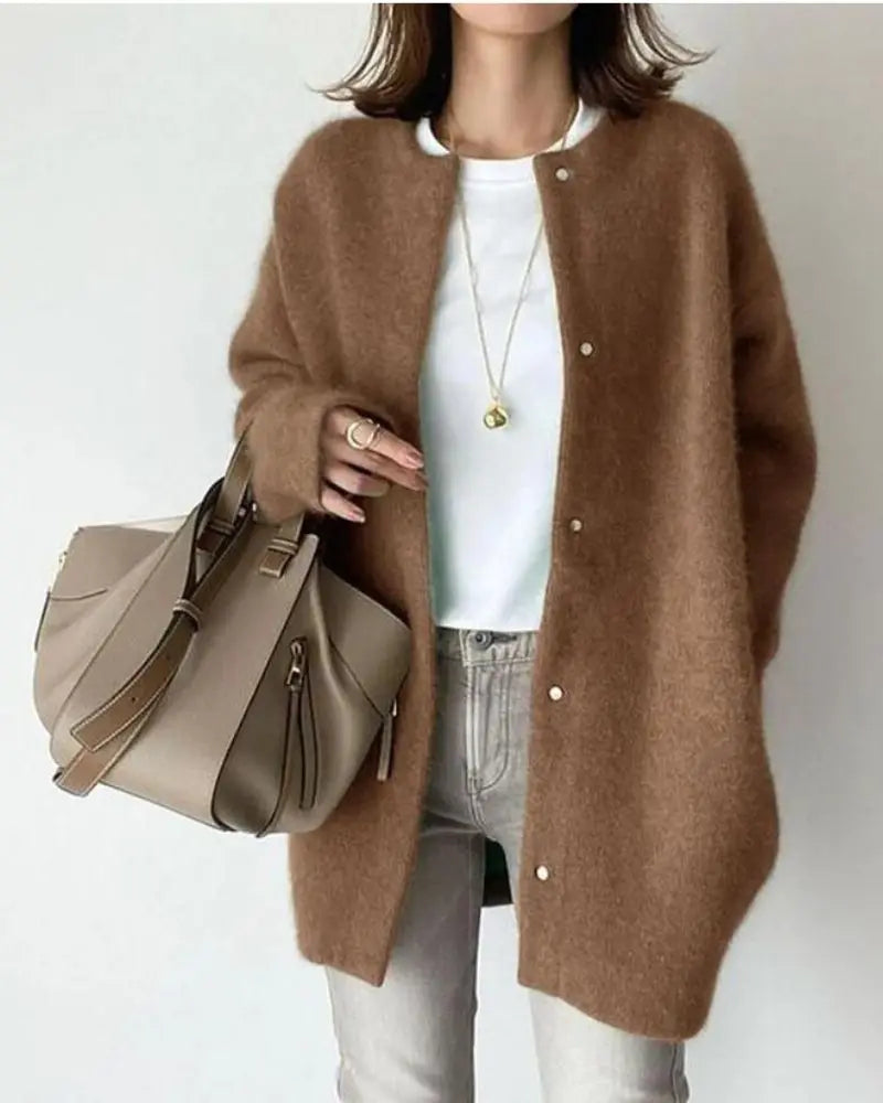 Herbst Cardigan Damen Wolle Warm
