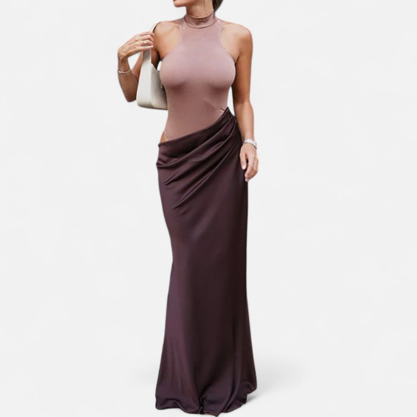 Women's Maxi Dress With Cut-Out Halterneck Summer Dress