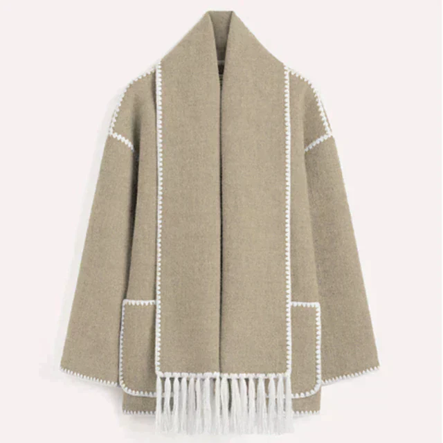 Women's Winter Jacket Scarf Modern Elegant