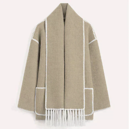 Women's Winter Jacket Scarf Modern Elegant