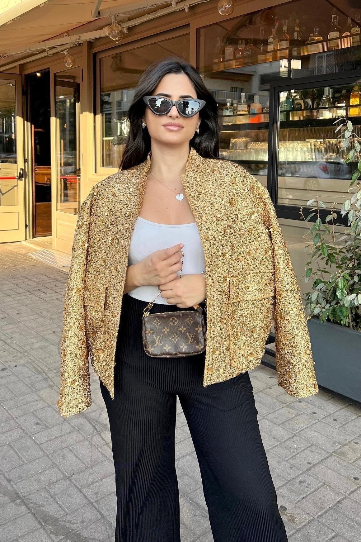 Sparkly Jacket Metallic Collar Women