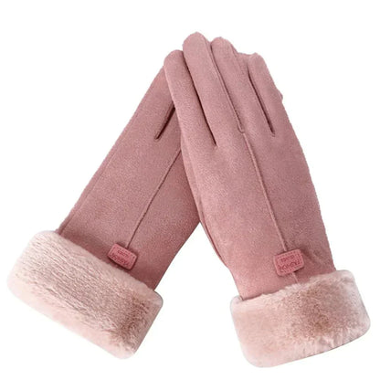 Elegante Damenhandschuhe mit Pelzbesatz - IdealeKleiden