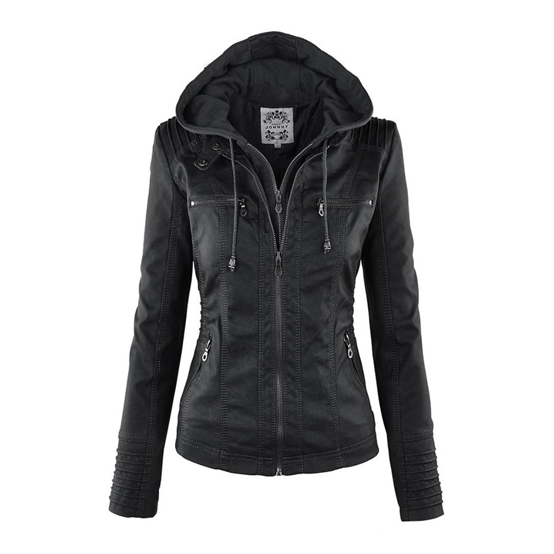 Women's Leather Jacket Slim Fit Biker Style