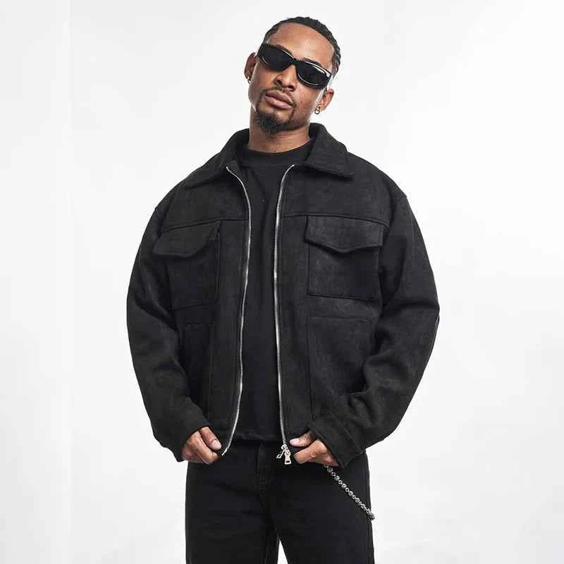 Men's Elegant Leather Bomber Jacket