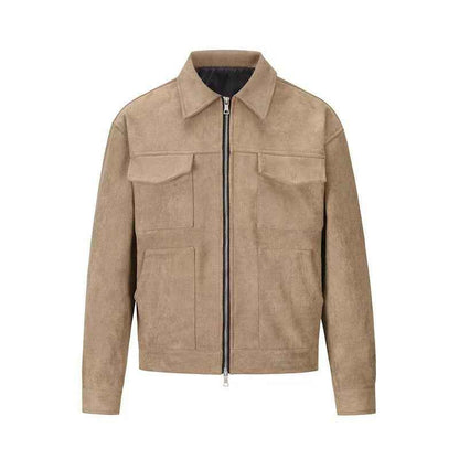Men's Elegant Leather Bomber Jacket