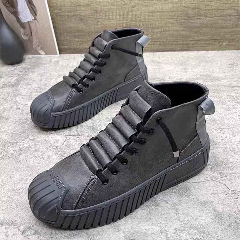 Elegant Men's Boots Leather Look