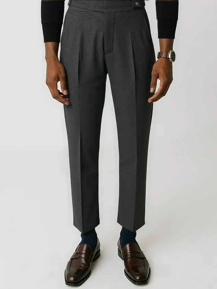 Herren Wollhose Elegant Mit Bundfalten - IdealeKleiden