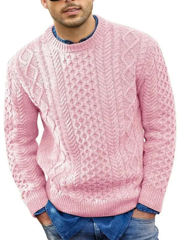 Stylish men's sweaters cable neck design