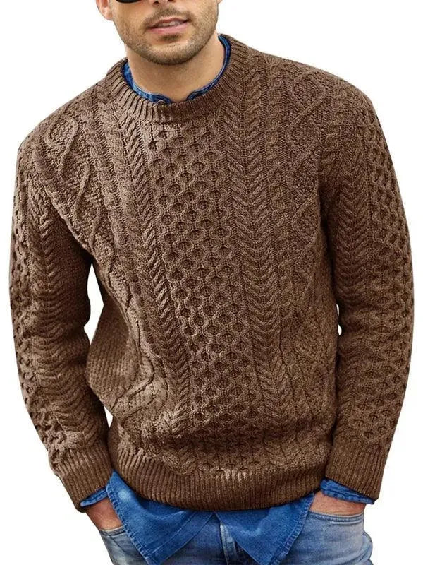 Stylish men's sweaters cable neck design