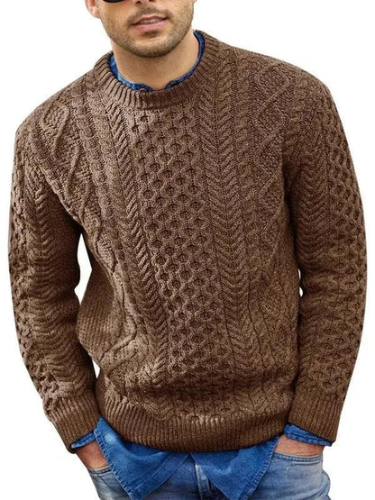 Stylish men's sweaters cable neck design