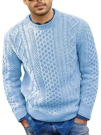 Stylish men's sweaters cable neck design