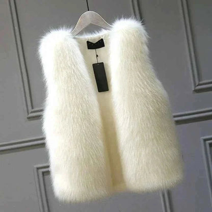 Faux-Pelz-Vest Damen Elegant - IdealeKleiden