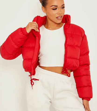 Short sporty puffer jacket with zip