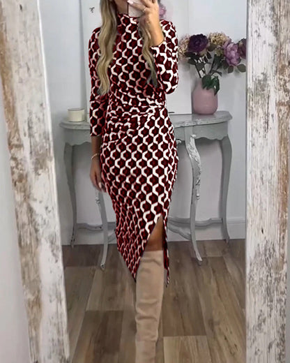 Women's dress with fish scale pattern
