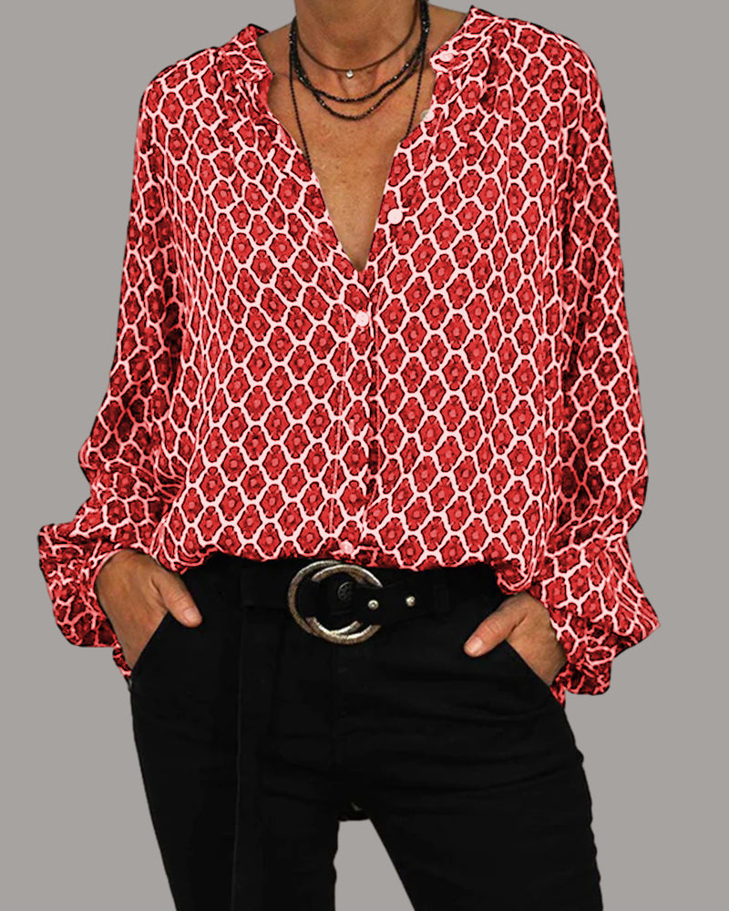 Elegant V-Neck Blouse for Women