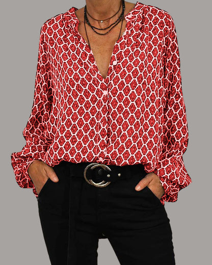Elegant V-Neck Blouse for Women