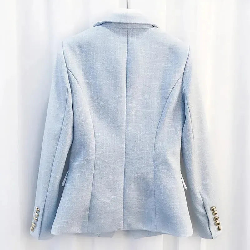 Elegant Doppelreiher Blazer Damen - Lässig - Einfarbig - IdealeKleiden