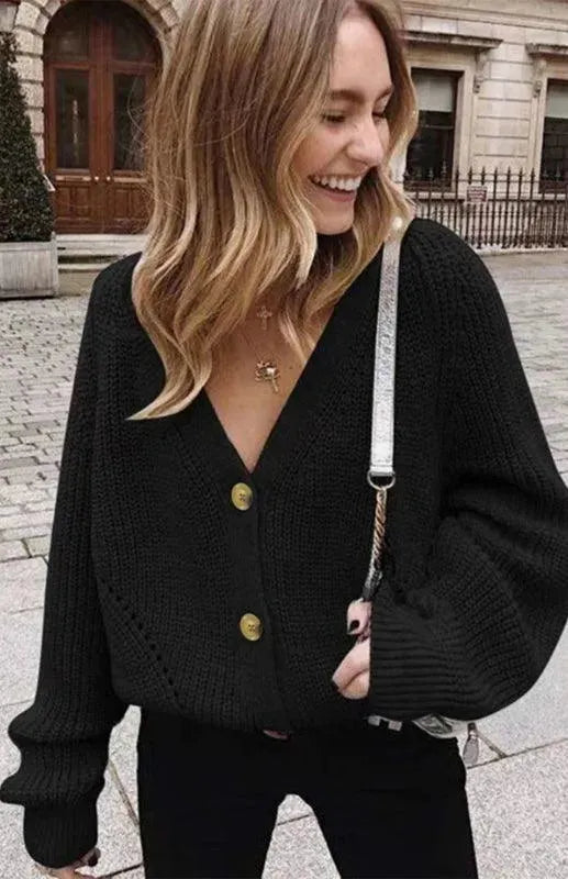 Women's scarf cardigan buttons
