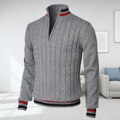 Men's Cable Knit Sweater Grey Classic