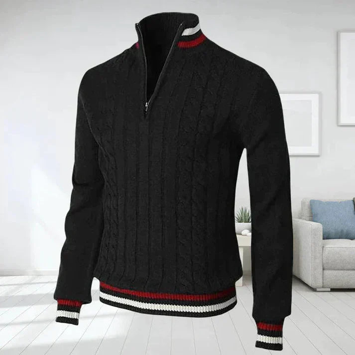 Men's Cable Knit Sweater Grey Classic