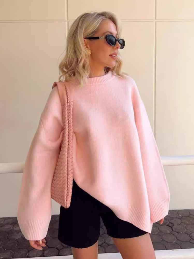 Comfortable Oversize Round Neck Casual Style Sweater