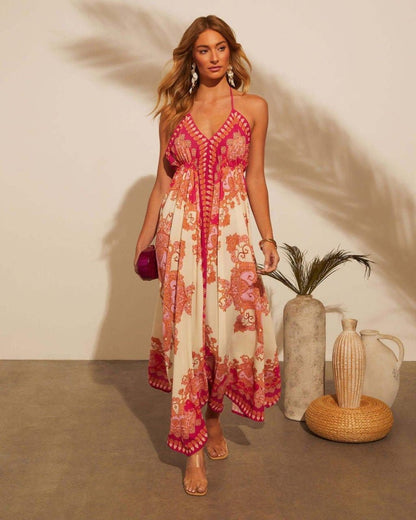 Summer Dress Boho Chic with Ruffle Hem