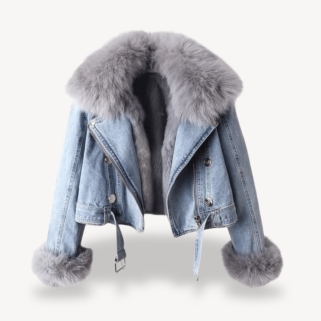 Stylish Women's Jacket | Faux Fur Lined Denim Jacket for Women