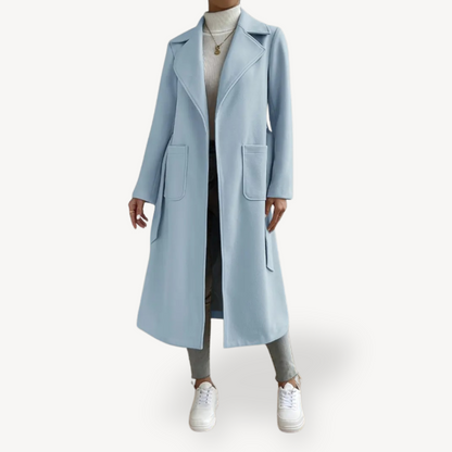 Elegant Women's Long Coat with Pockets