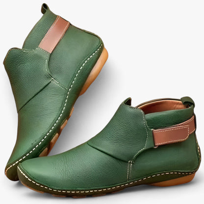 Elegant Ankle Boots Leather Shoes Round Toe Comfort