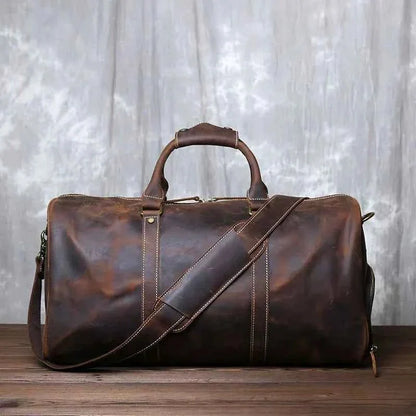 Leather Travel Suitcase Elegant Men