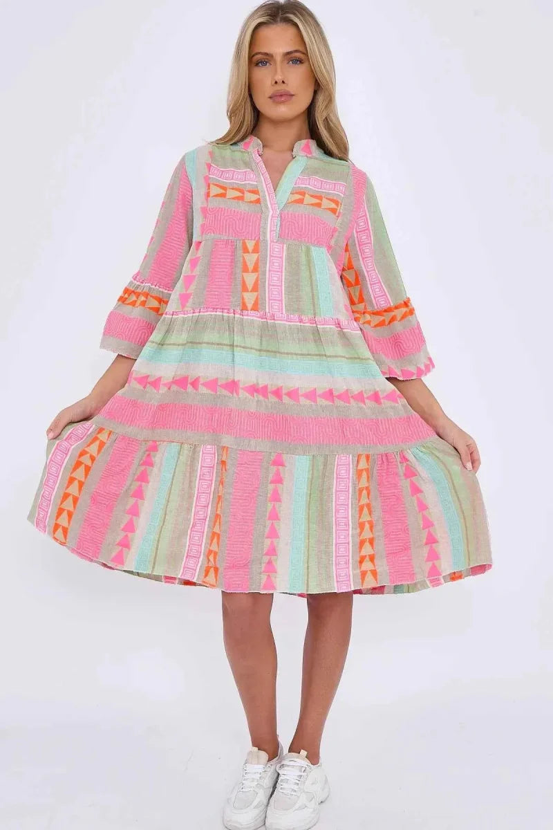 Sommerkleid Damen Leicht Blumenmuster - IdealeKleiden