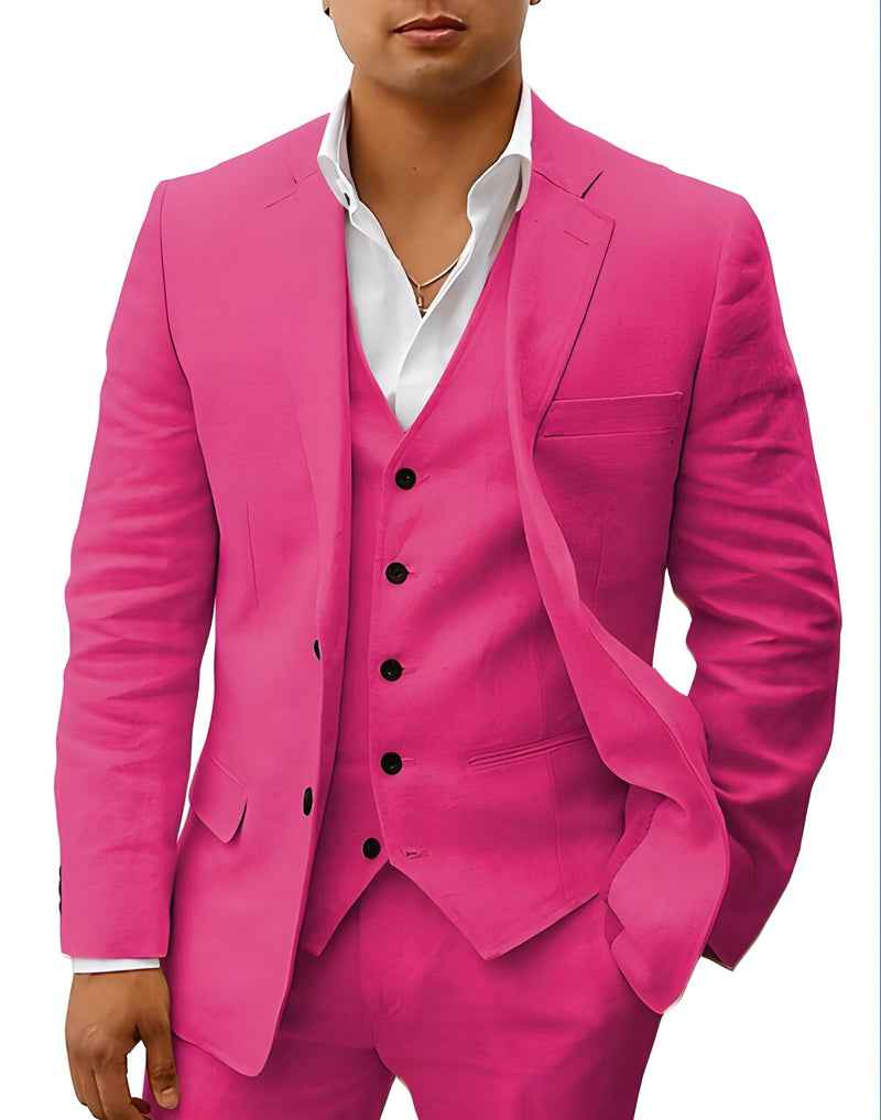 Wedding Suit Linen Elegant Black