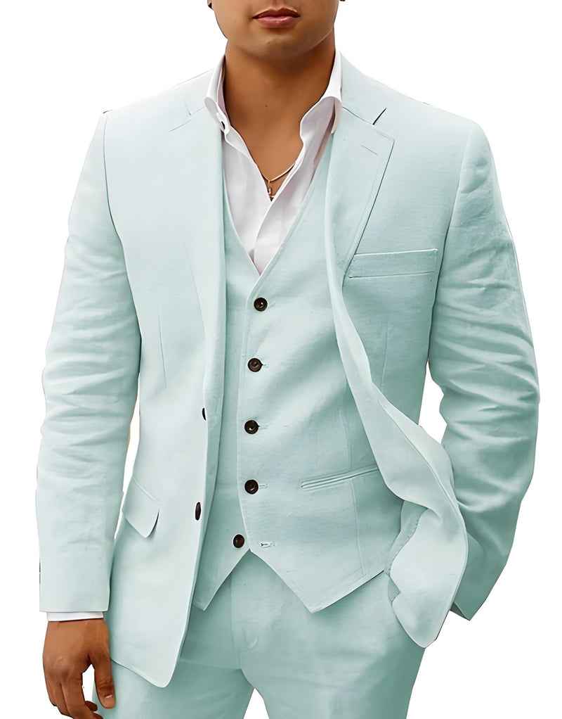 Wedding Suit Linen Elegant Black