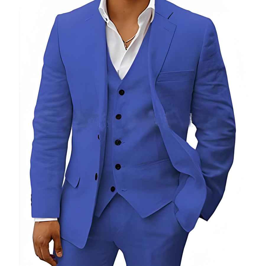 Wedding Suit Linen Elegant Black
