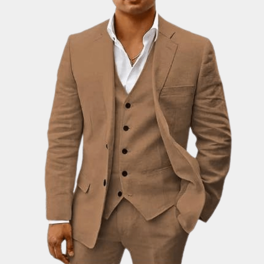 Wedding Suit Linen Elegant Black