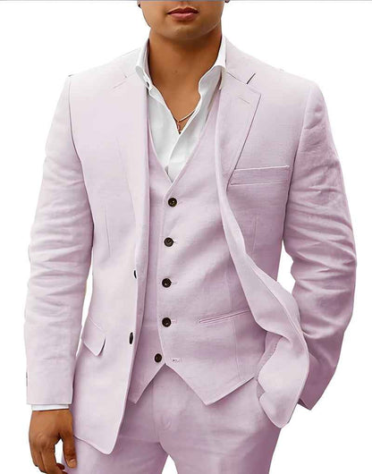 Wedding Suit Linen Elegant Black
