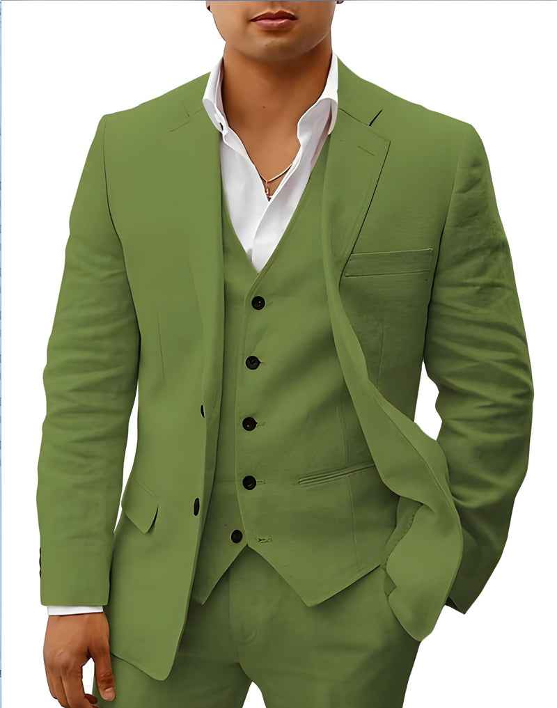 Wedding Suit Linen Elegant Black