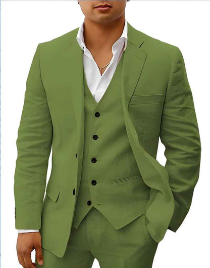 Wedding Suit Linen Elegant Black