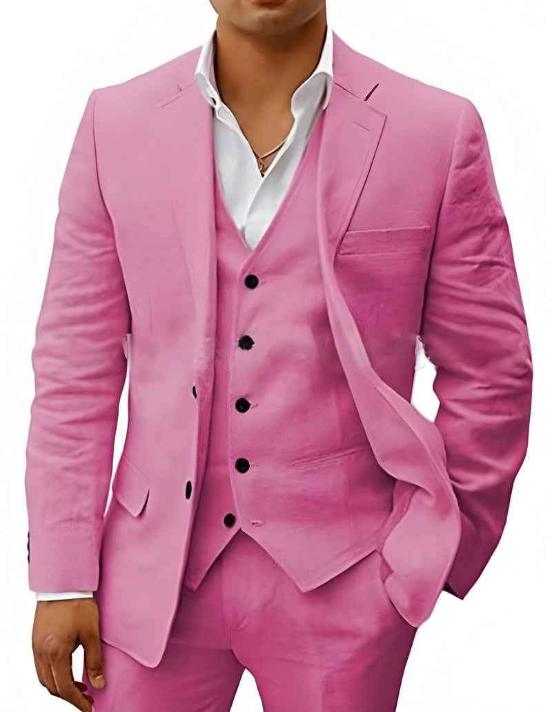 Wedding Suit Linen Elegant Black