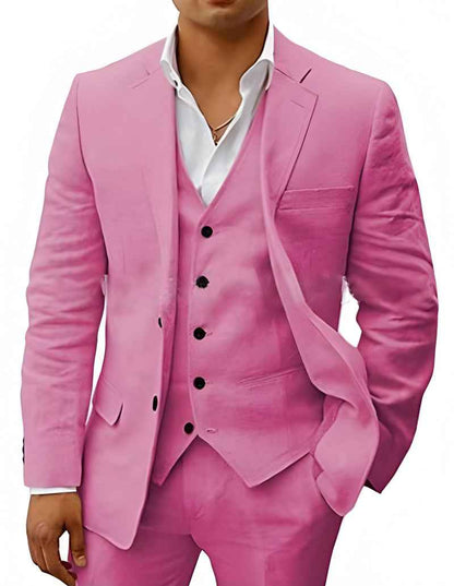 Wedding Suit Linen Elegant Black