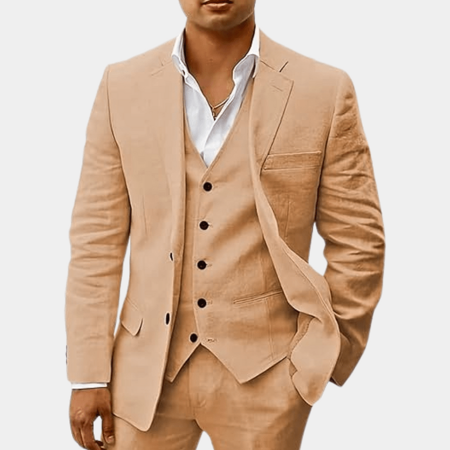 Wedding Suit Linen Elegant Black