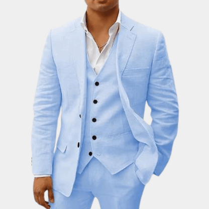Wedding Suit Linen Elegant Black