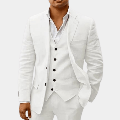 Wedding Suit Linen Elegant Black