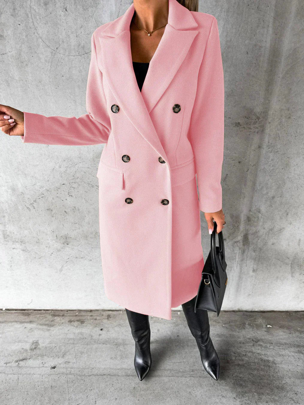 Women's Double-Breasted Elegant Long Coat