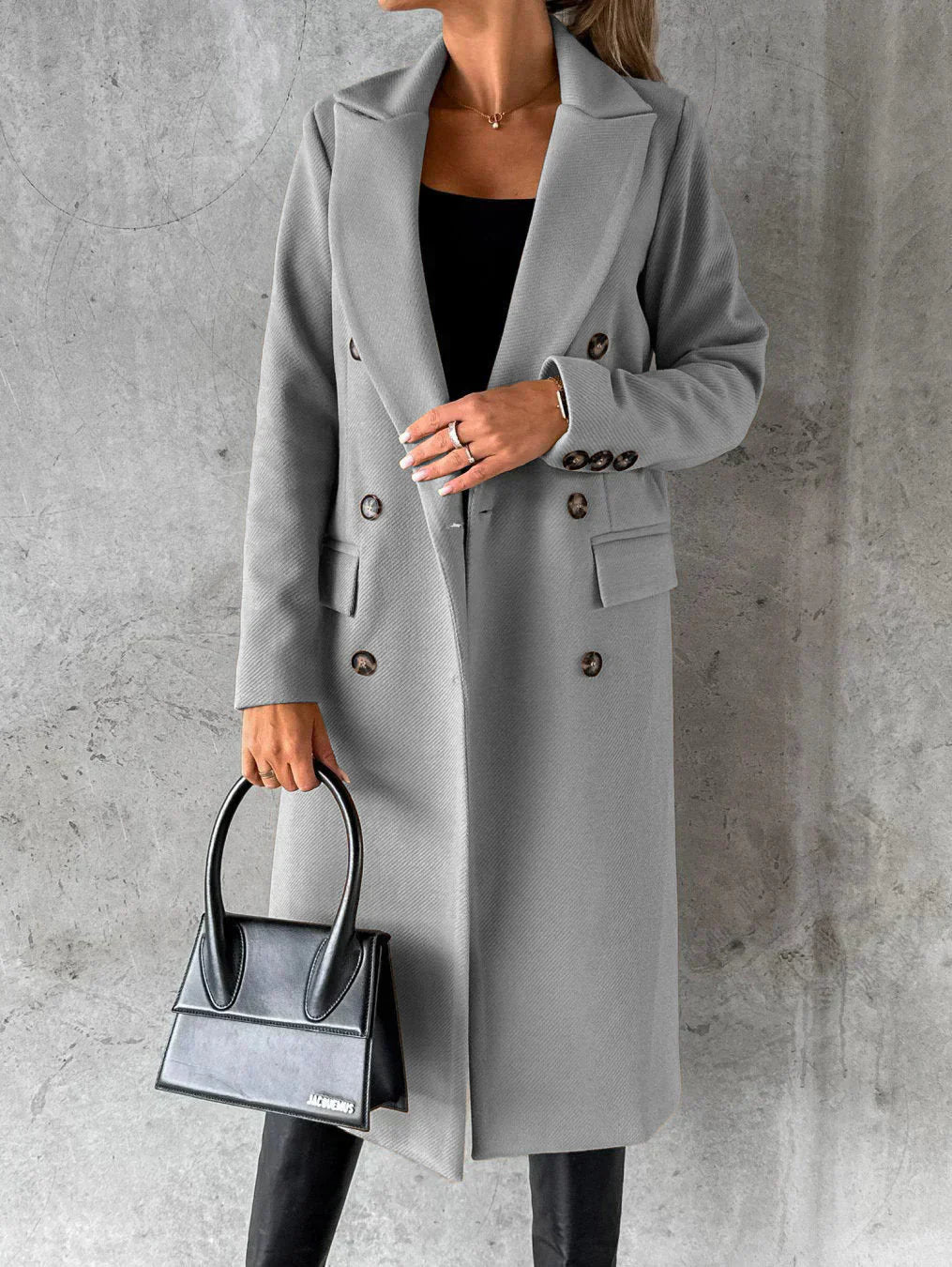 Women's Double-Breasted Elegant Long Coat