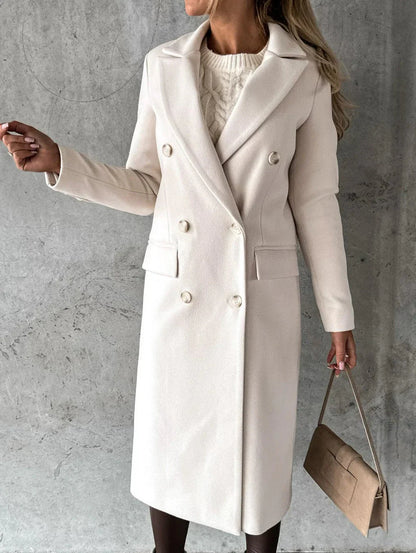 Women's Double-Breasted Elegant Long Coat