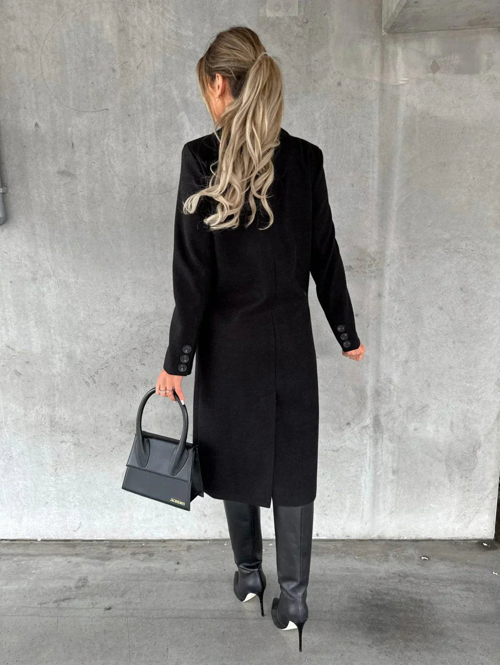 Damen Mantel Doppelreihig Elegent Lang - IdealeKleiden
